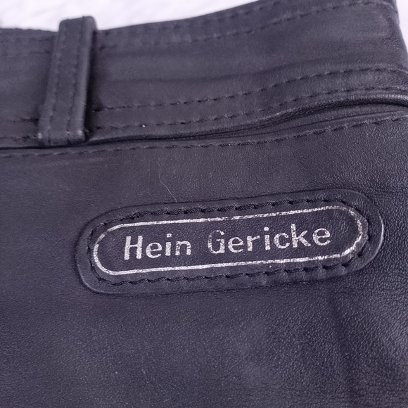 Vintage 80s Hein Gericke Black Leather Motorcycle Pants Biker - Picture 2 of 14